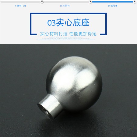 Manufacturer European cabinet handle furniture hardware accessories solid ball stainless steel frosted single hole handle wholesale